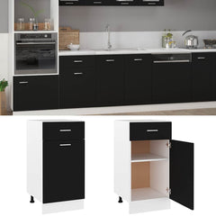 vidaXL Drawer Bottom Cabinet Lyon Black 40x46x81.5 cm Engineered Wood 2