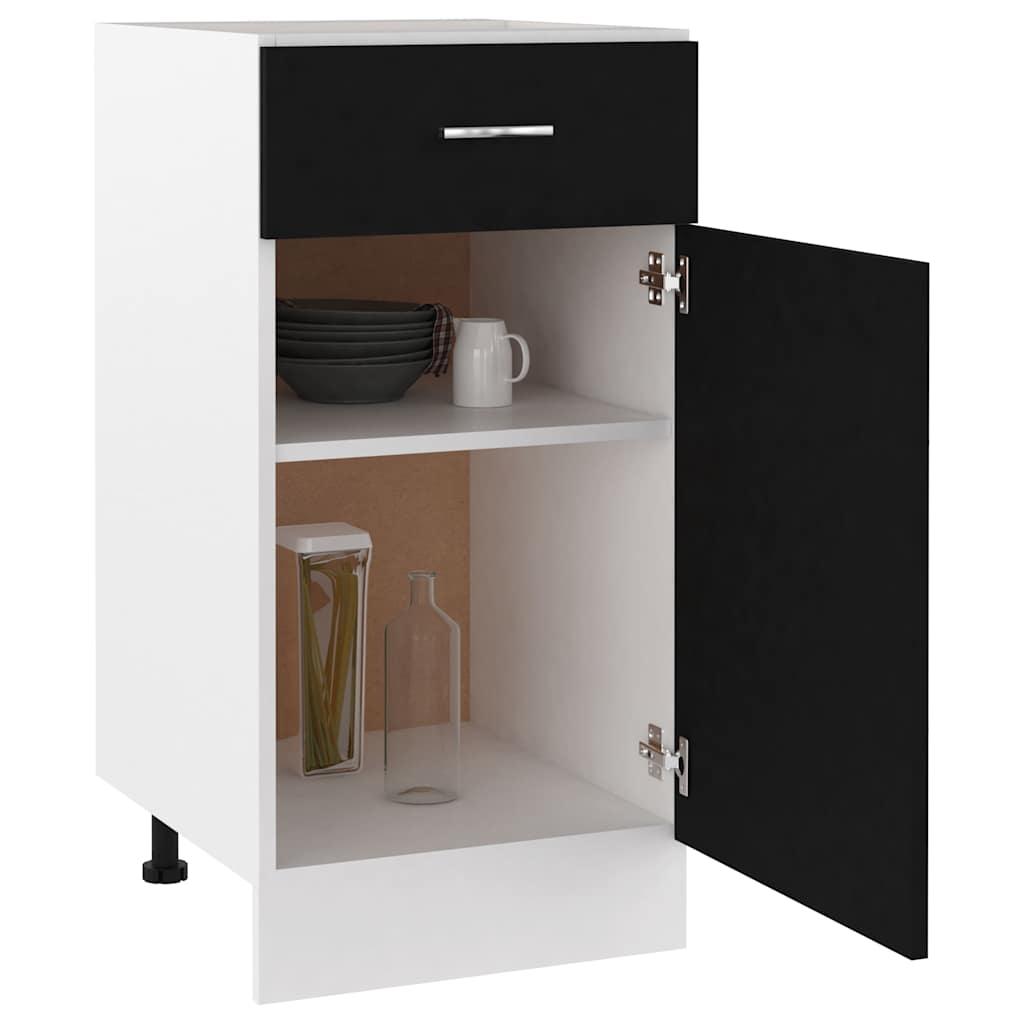 vidaXL Drawer Bottom Cabinet Lyon Black 40x46x81.5 cm Engineered Wood 4