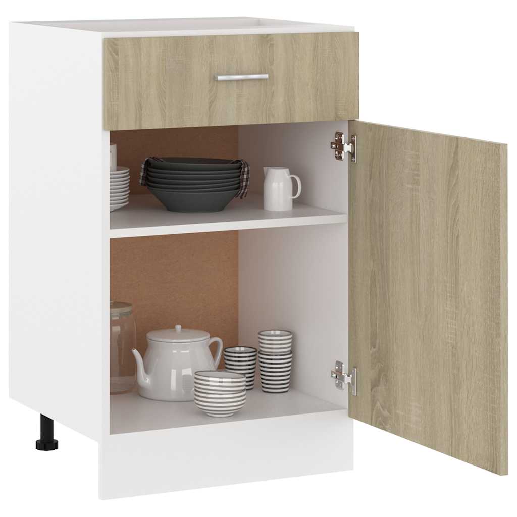 vidaXL Drawer Bottom Cabinet | Sonoma Oak | Engineered Wood | Medium 4