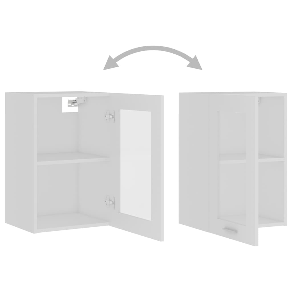 vidaXL Hanging Glass Cabinet | White | Engineered wood, Glass | 60 cm 6