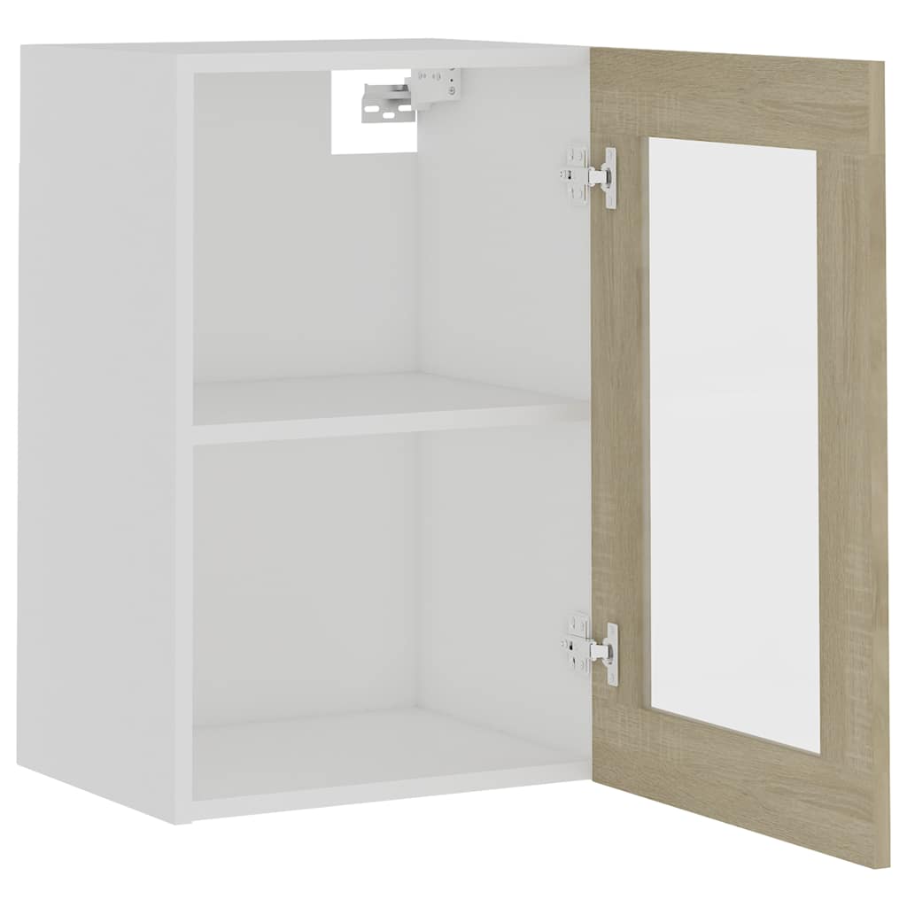 vidaXL Hanging Glass Cabinet Lyon Sonoma Oak 40x31x60 cm Engineered Wood 5