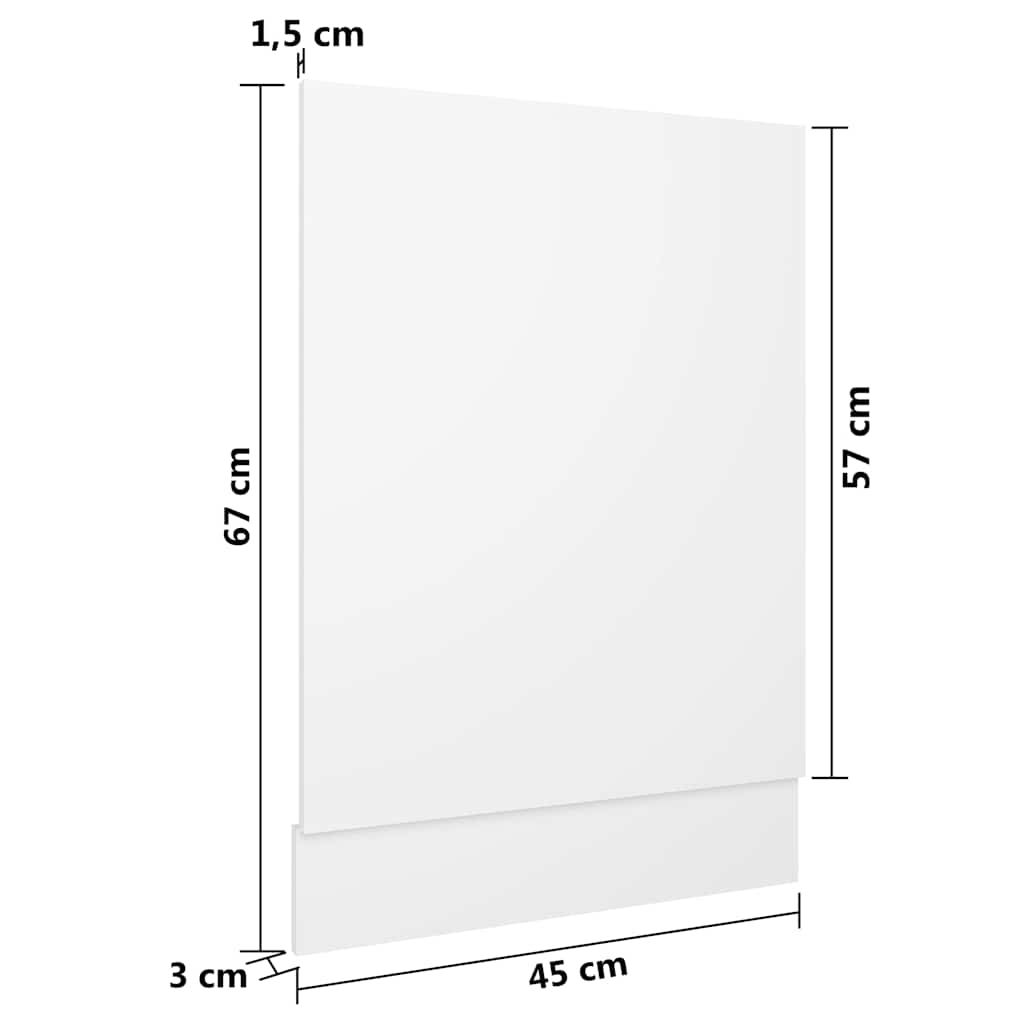 vidaXL Dishwasher Panel | White | Engineered wood | Medium | Durable 6
