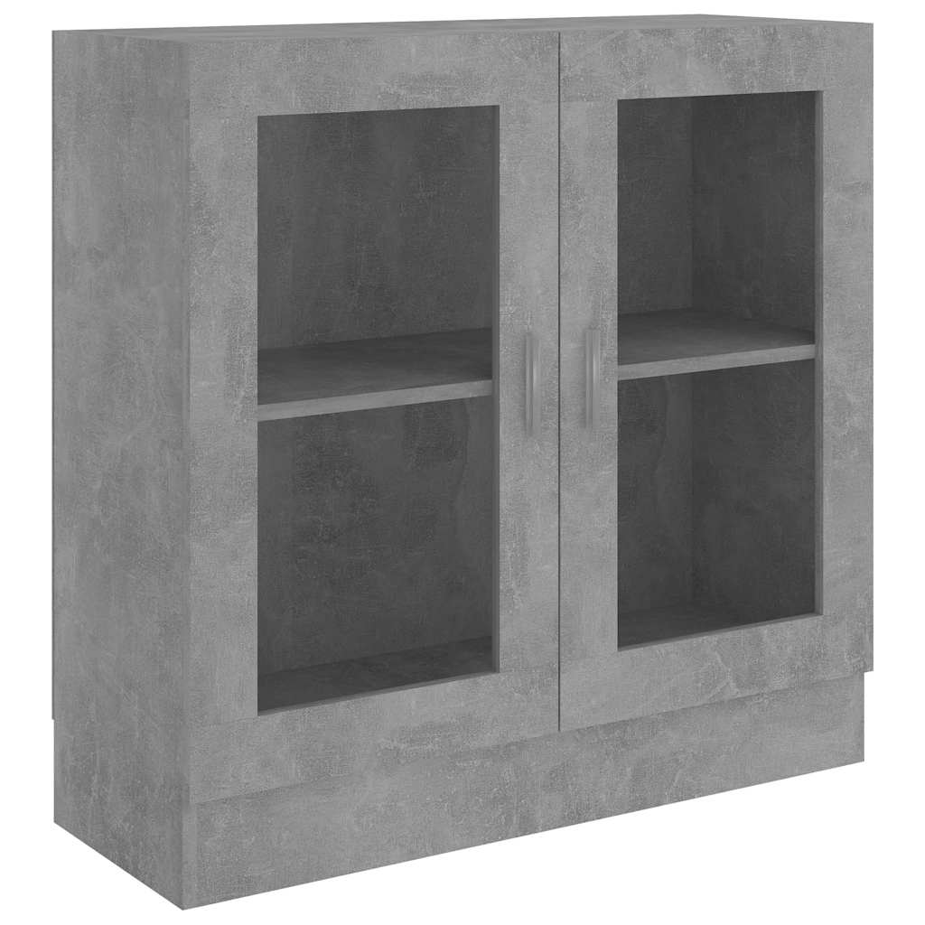 802745 vidaXL Vitrine Cabinet Concrete Grey 82,5x30,5x80 cm Engineered Wood 2