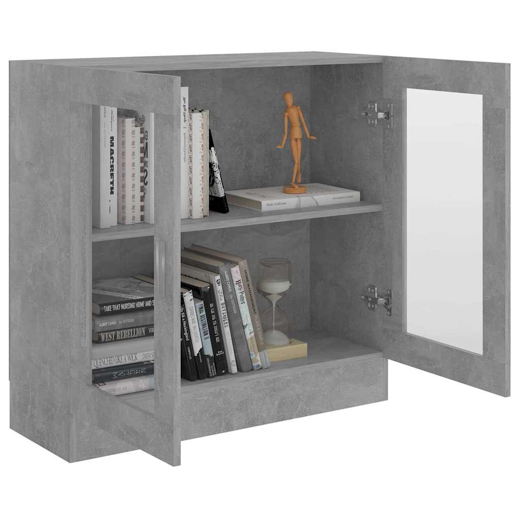 Vitrine Cabinet 82,5x30,5x80 cm Engineered Wood Height 80 cm Concrete grey