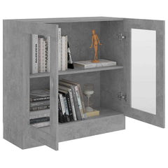 Vitrine Cabinet 82,5x30,5x80 cm Engineered Wood Height 80 cm Concrete grey
