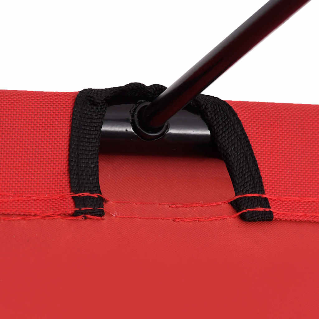 vidaXL Camping Bed | Set of 2 | Red | 600D Oxford Fabric, Steel 5