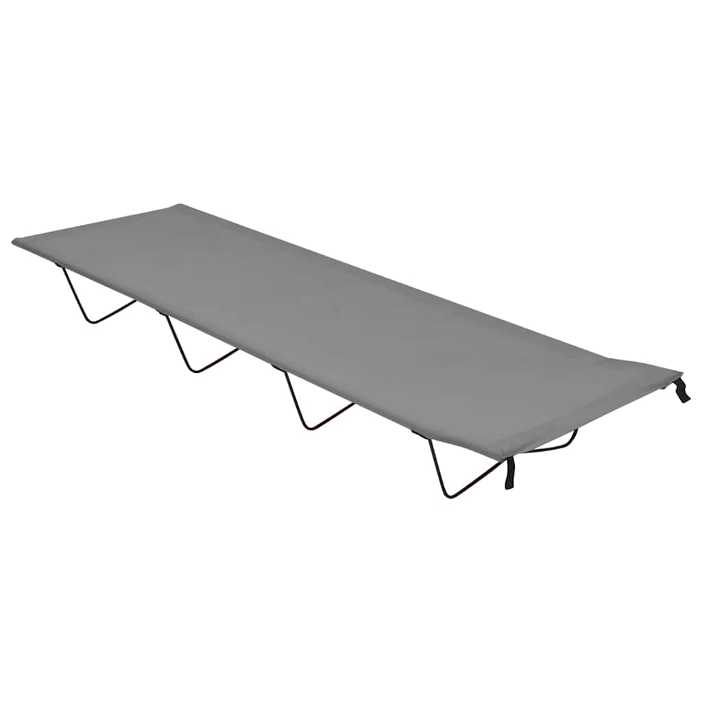 vidaXL Camping Beds 2 pcs 180x60x19 cm Oxford Fabric and Steel Grey 2