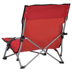 vidaXL Folding Chairs 2 pcs Red Fabric 5