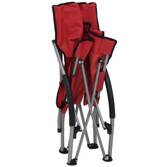 vidaXL Folding Chairs 2 pcs Red Fabric 6