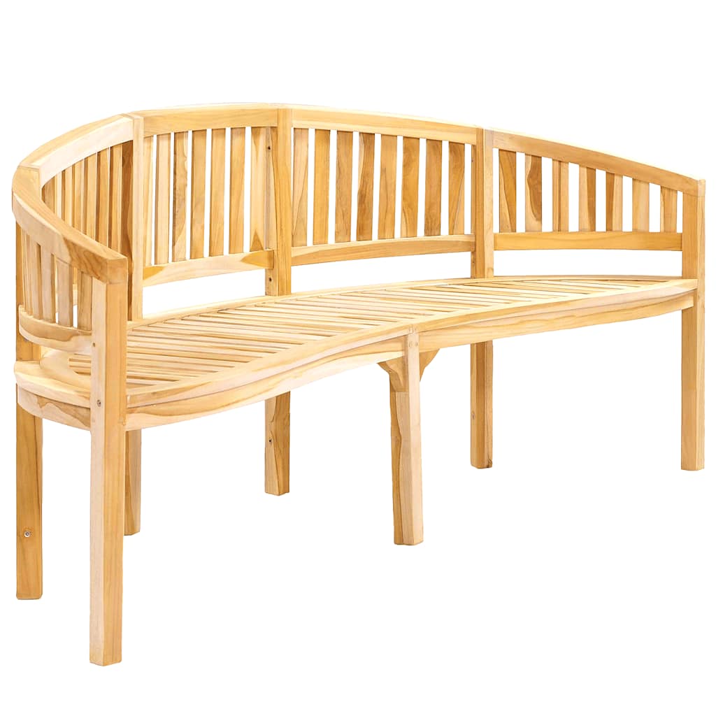 vidaXL Banana Bench 200 cm Solid Teak Wood 2