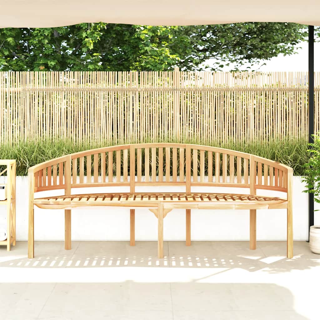 vidaXL Banana Bench 200 cm Solid Teak Wood 3