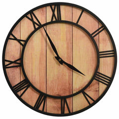 vidaXL Wall Clock | Brown and Black | MDF and Iron | 39 cm Diameter 2