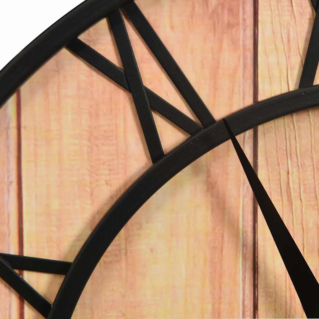 vidaXL Wall Clock | Brown and Black | MDF and Iron | 39 cm Diameter 4
