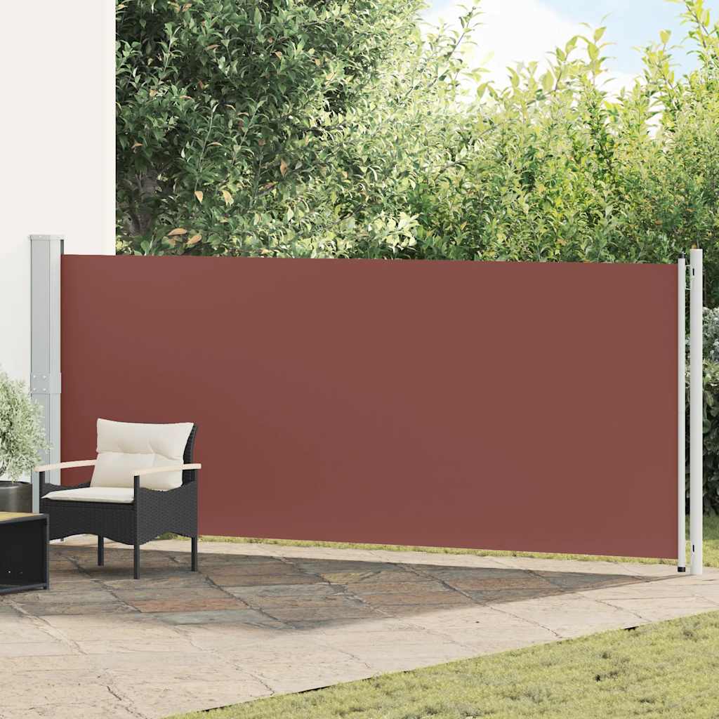 vidaXL Patio Retractable Side Awning 614x160 cm Brown 1