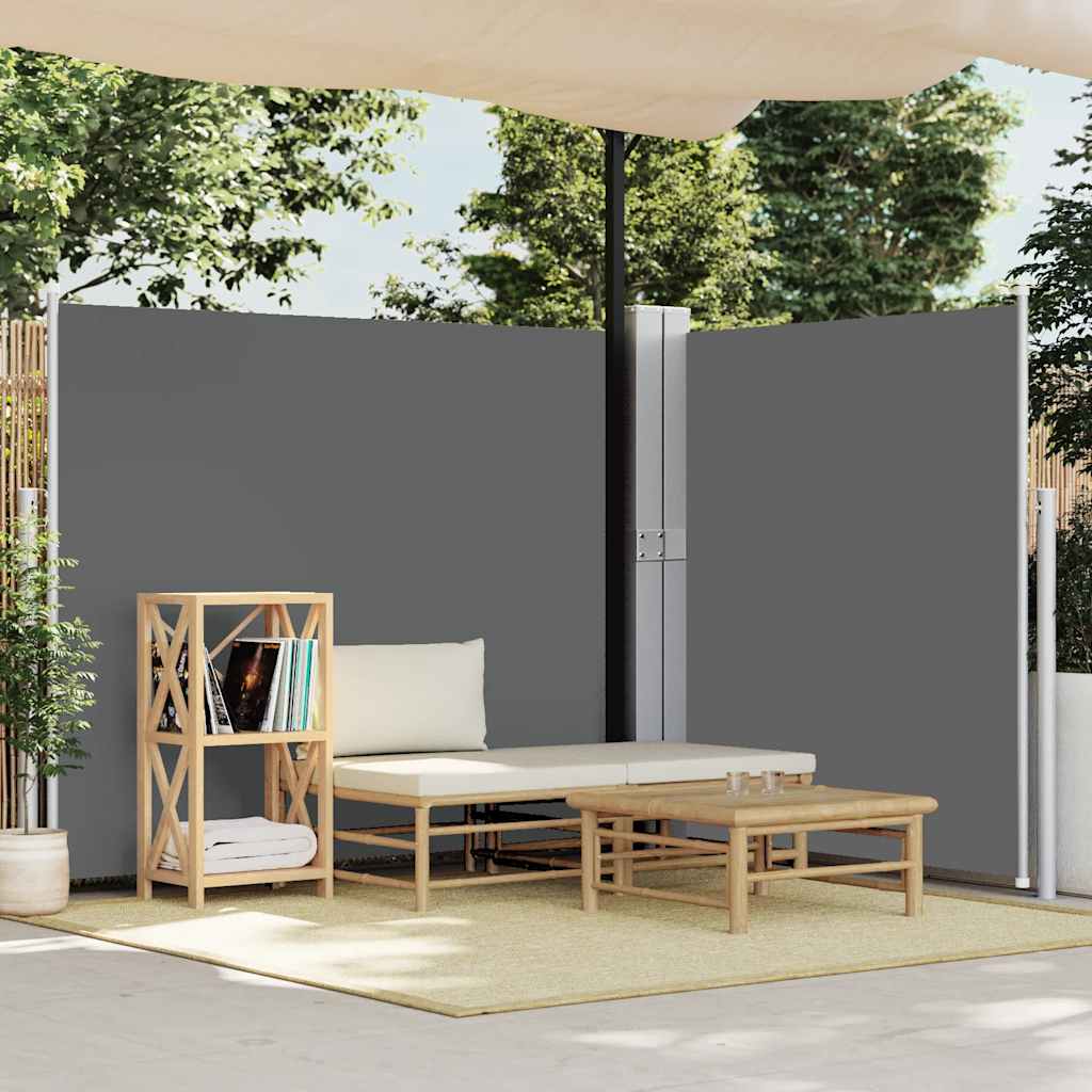 vidaXL Patio Retractable Side Awning 170x1200 cm Anthracite 3