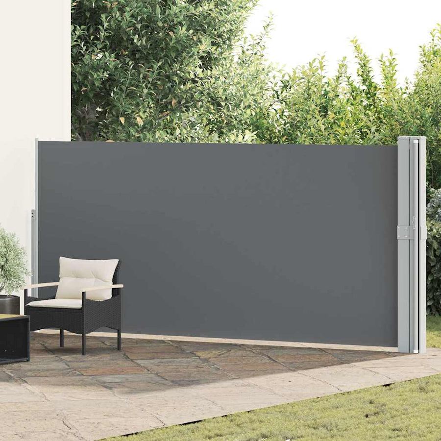 Patio Retractable Side Awning 170x1200 cm Drop 1200 cm Anthracite