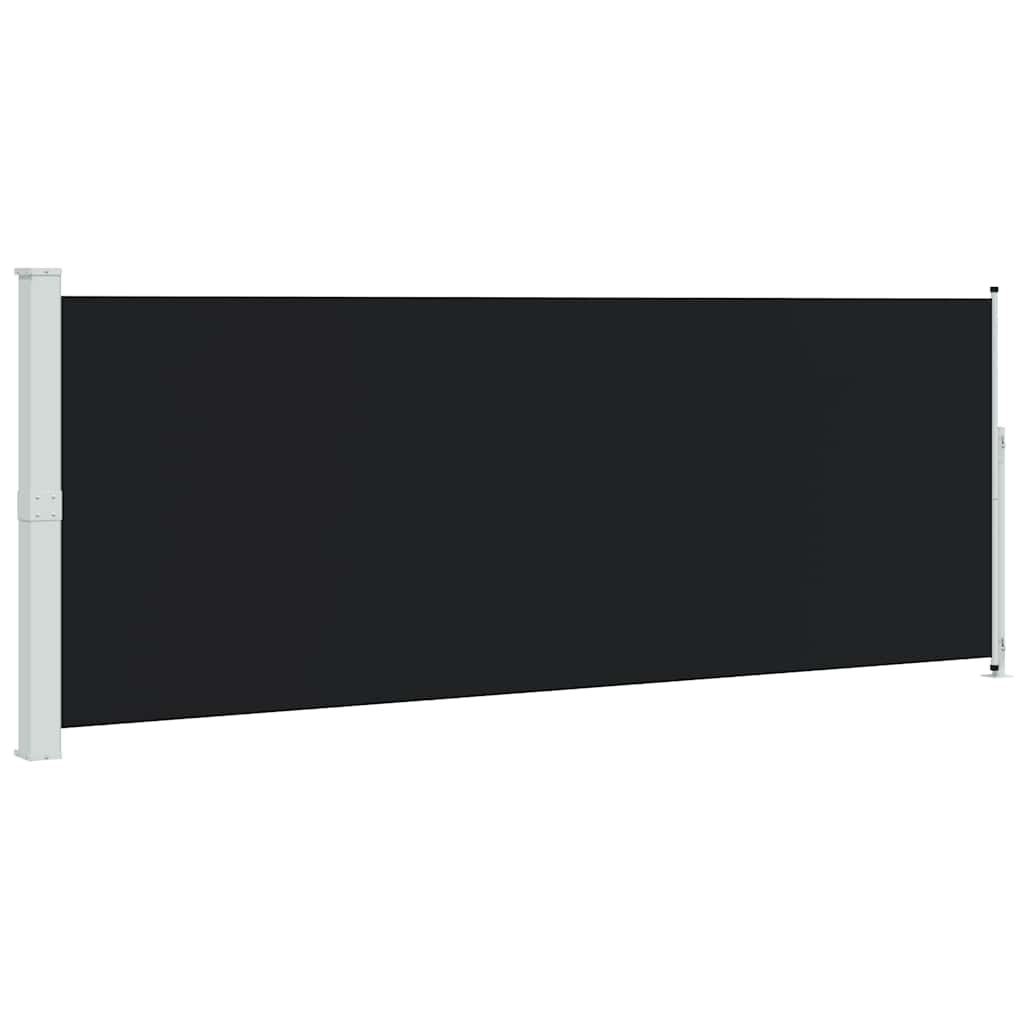 Patio Retractable Side Awning 180x514 cm Drop 500 cm Width 180 cm Black