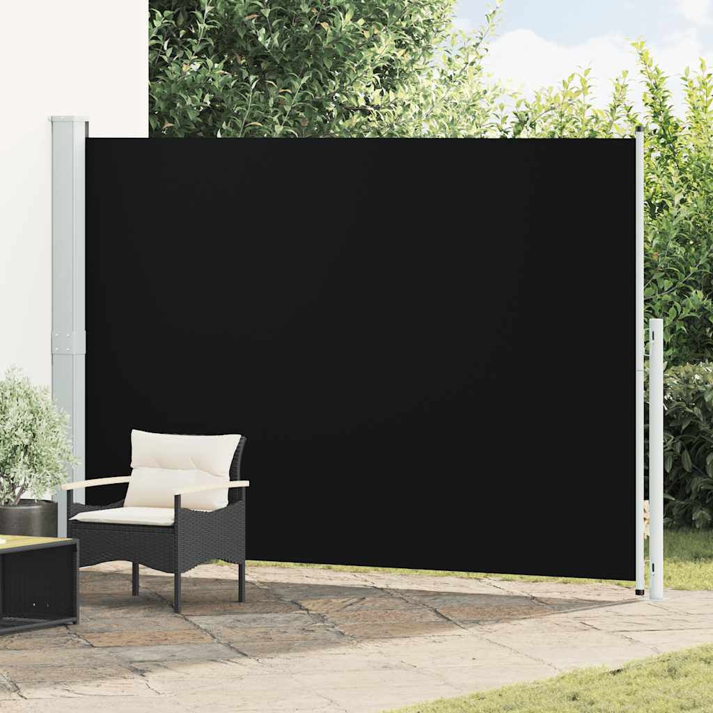 vidaXL Patio Retractable Side Awning 200x314 cm Black 1