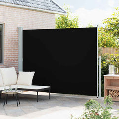Patio Retractable Side Awning 220x314 cm Drop 300 cm Width 220 cm Black