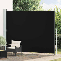 Patio Retractable Side Awning 220x314 cm Drop 300 cm Width 220 cm Black