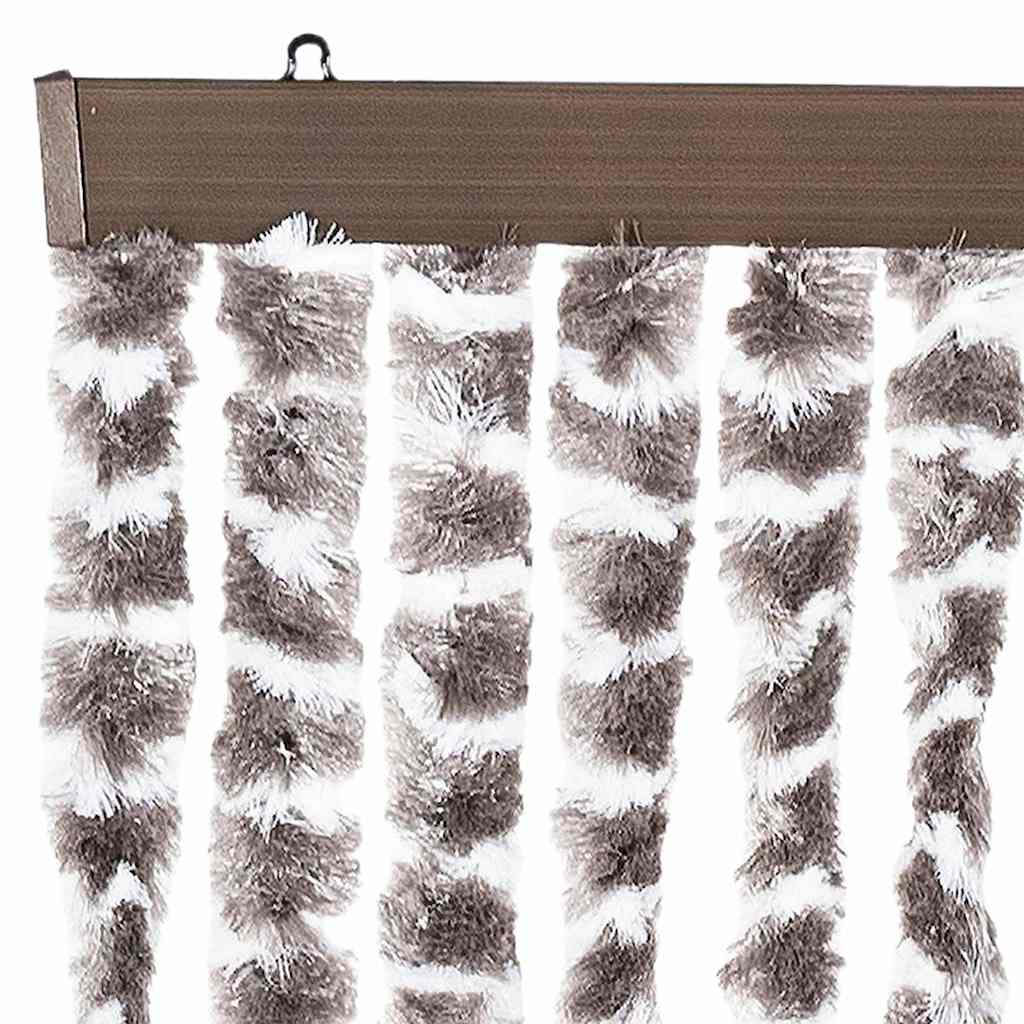 vidaXL Insect Curtain Taupe and White 100x220 cm Chenille 4