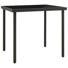 313092 vidaXL Outdoor Dining Table Anthracite 80x80x72 cm Glass and Steel 2