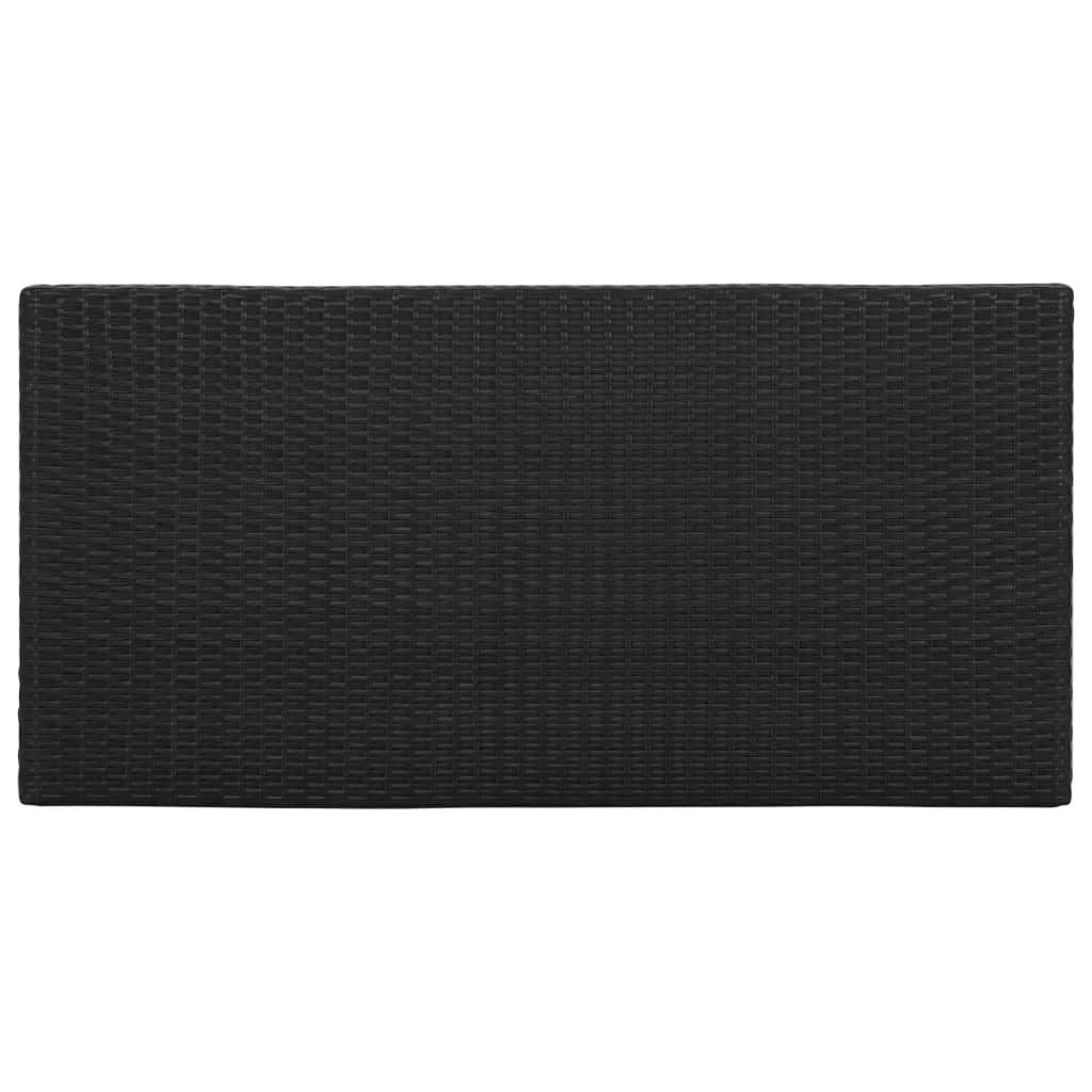 vidaXL Bar Table with Storage Rack Black 120x60x110 cm Poly Rattan 5