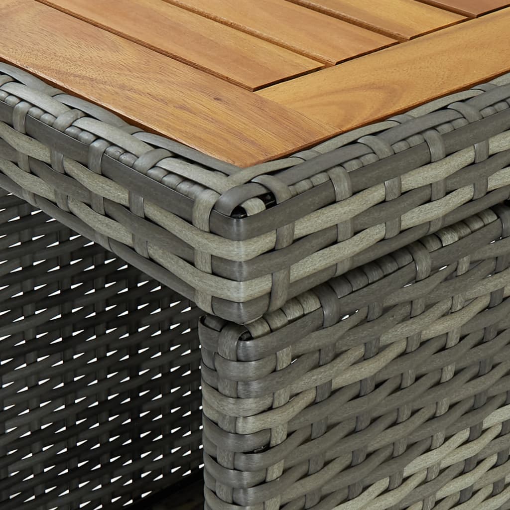 vidaXL Bar Table with Storage Rack Grey 120x60x110 cm Poly Rattan 6