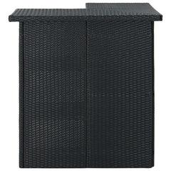 vidaXL Corner Bar Table Black 100x50x105 cm Poly Rattan 2