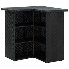 vidaXL Corner Bar Table Black 100x50x105 cm Poly Rattan 4