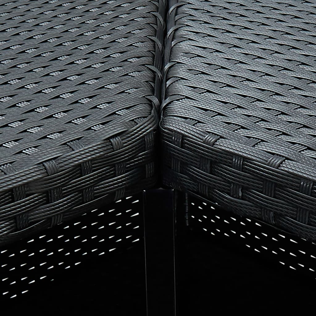 vidaXL Corner Bar Table Black 100x50x105 cm Poly Rattan 5