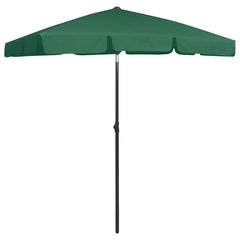 vidaXL Beach Parasol | Green | Polyester | 180x120 cm | Tiltable | Beach Parasol 2