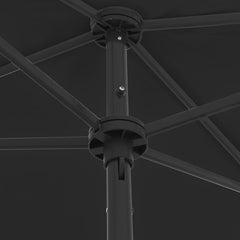 vidaXL Beach Parasol | Black | Polyester | Medium | Tiltable | Beach Parasol 6