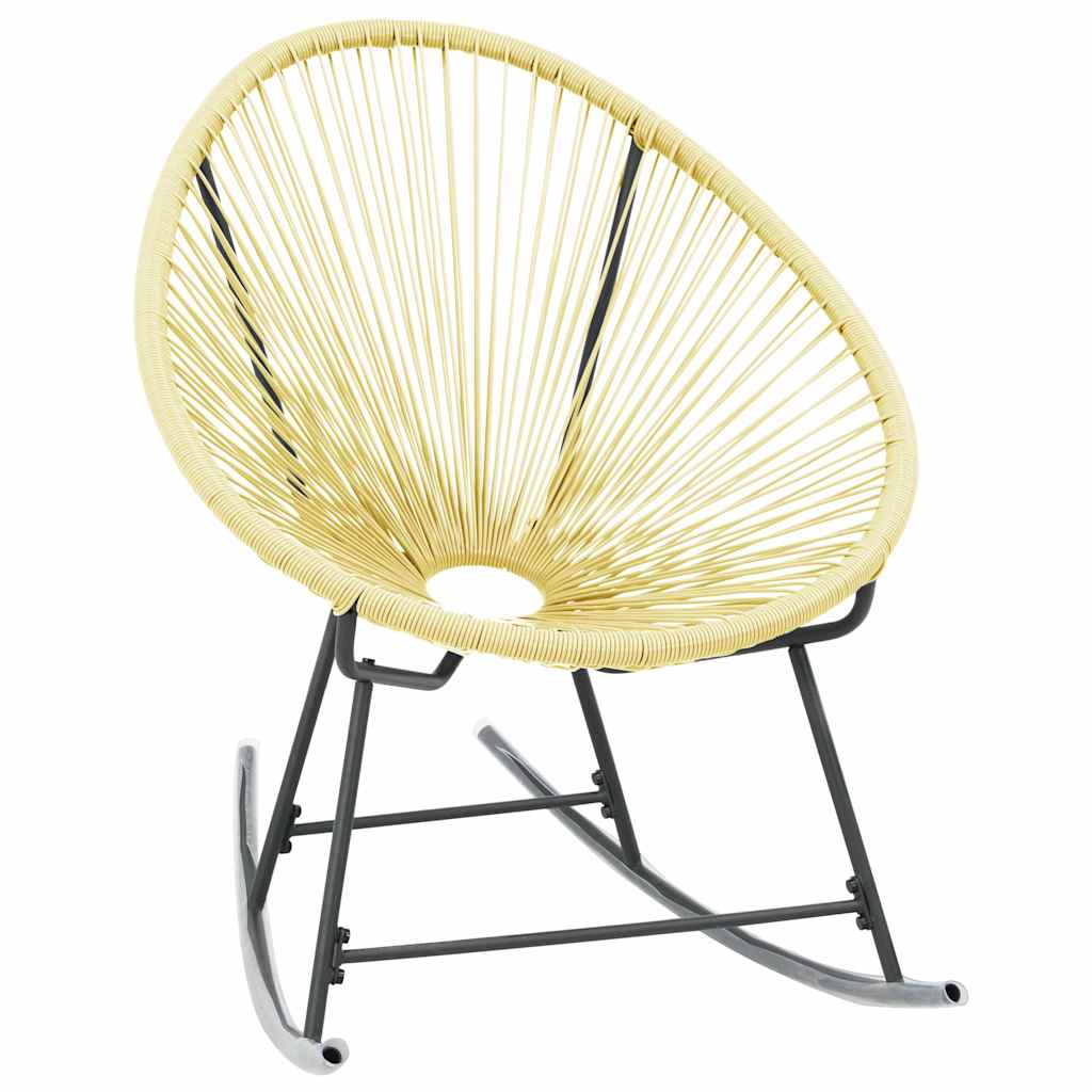 Outdoor Rocking Chair Poly Rattan Beige