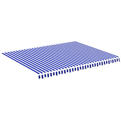 vidaXL Awning Replacement Fabric Blue and White 450x350 cm Polyester 2