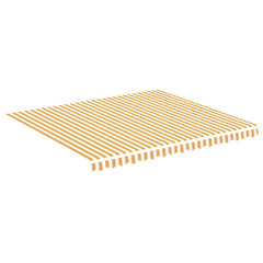 vidaXL Awning Replacement Fabric Yellow and White 400x350 cm Polyester 2