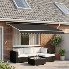 Awning Replacement Fabric 400x350 cm Polyester Drop 3.5 m Width 4 m Anthracite–Yellow and orange Anthracite