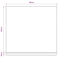 vidaXL Awning Replacement Fabric Anthracite and White 400x350 cm Polyester 6