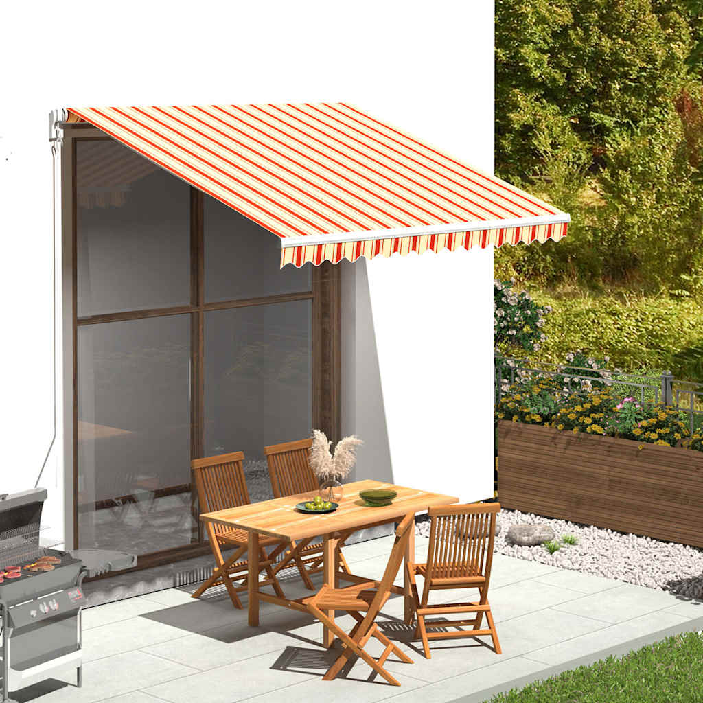 Awning Canopy Replacement for 3x2.5 m Polyester Drop 2.5 m Width 3 m Yellow and orange