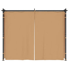 Gazebo with Curtains Steel Taupe