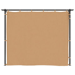 Gazebo with Curtains Steel Taupe