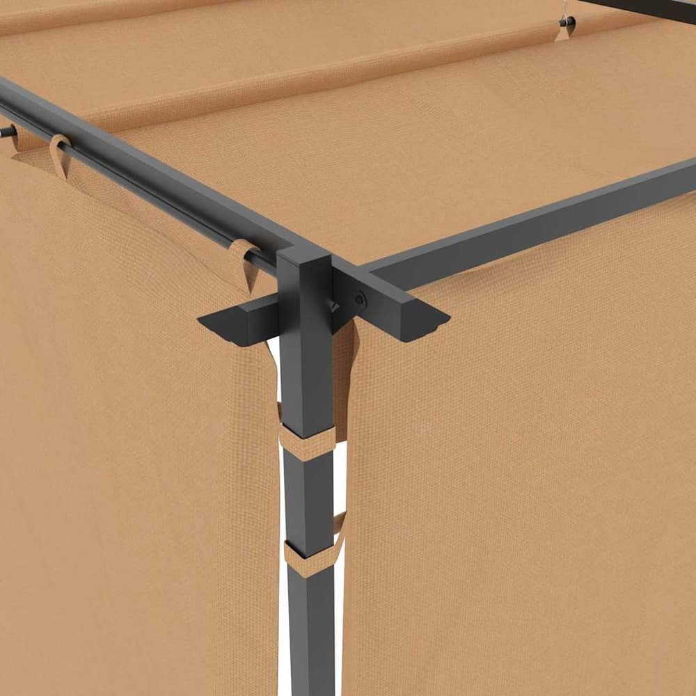 Gazebo with Curtains Steel Taupe