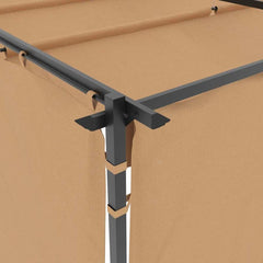 Gazebo with Curtains Steel Taupe