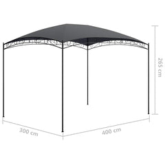 vidaXL Gazebo | Anthracite | Steel | 3x4x2.65m | Durable | Gazebo | Rectangular 5