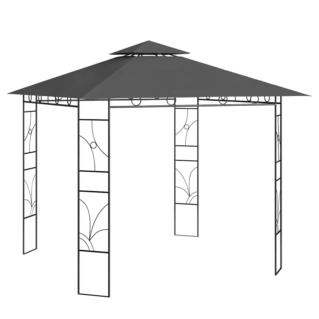 313914 vidaXL Gazebo 3x3x2,7 m Anthracite 160 g/m² 1