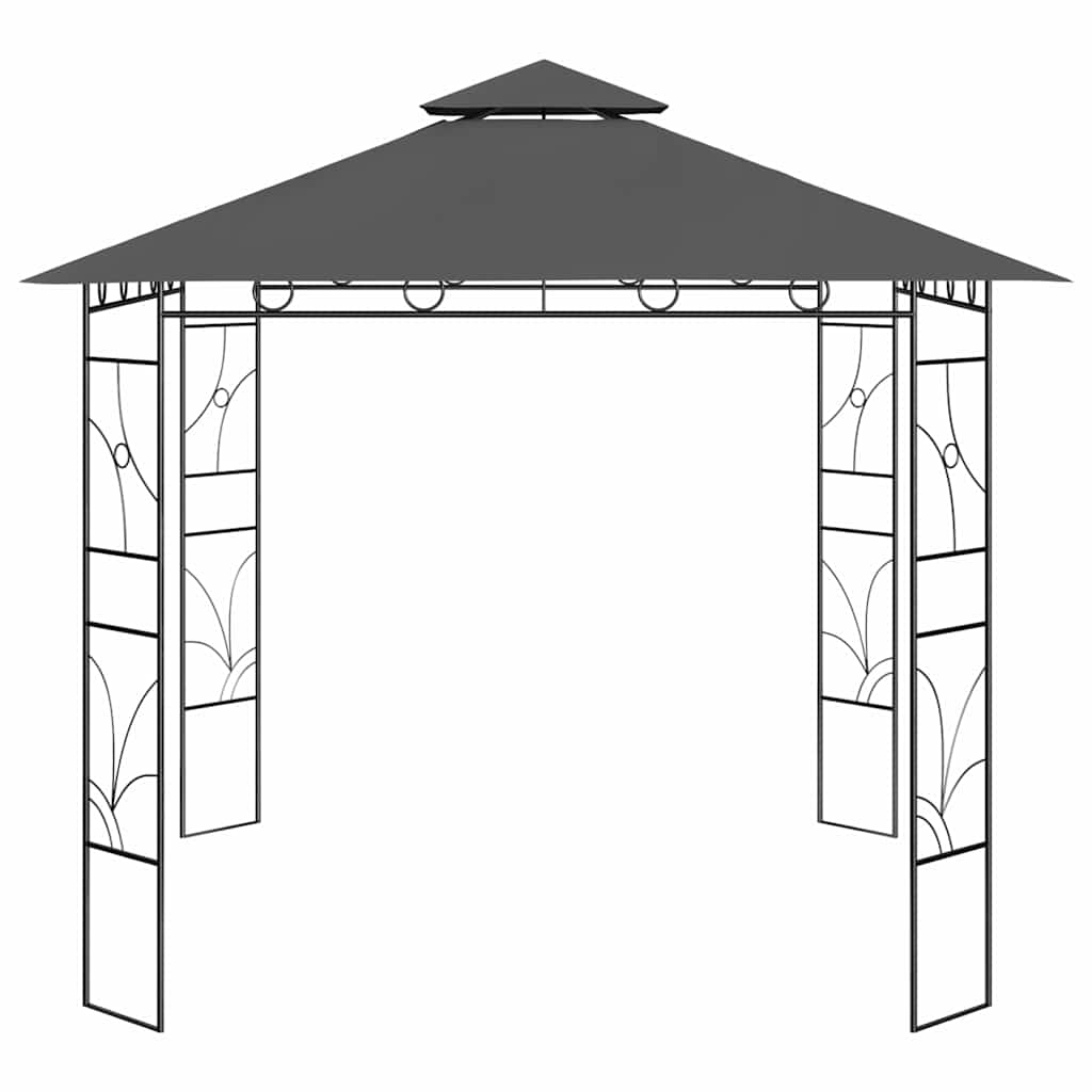 313914 vidaXL Gazebo 3x3x2,7 m Anthracite 160 g/m² 2