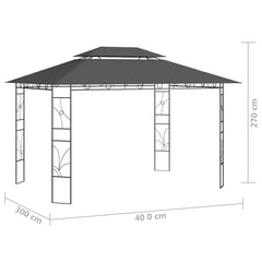 Gazebo 4x3x2,7 m 160 g/m² Anthracite
