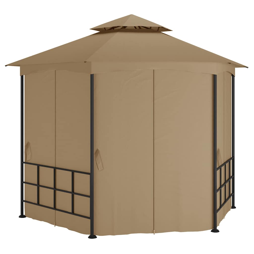 Gazebo with Sidewalls 3,1x2,7 m Taupe