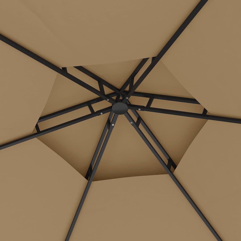 Gazebo with Sidewalls 3,1x2,7 m Taupe