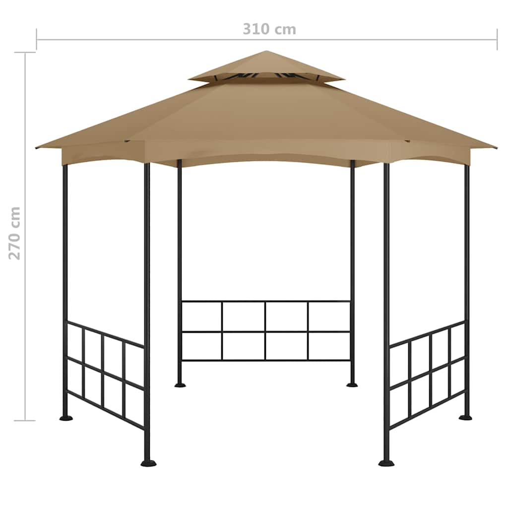 Gazebo with Sidewalls 3,1x2,7 m Taupe